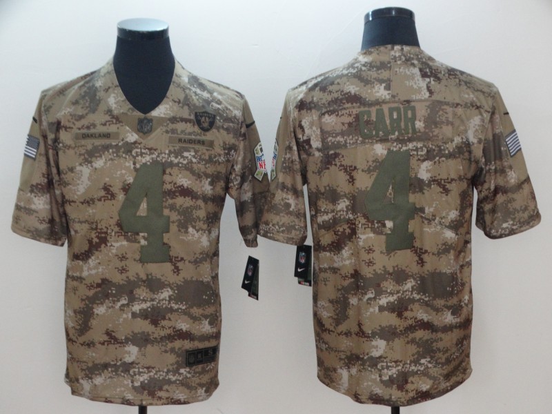 Men's Las Vegas Raiders Derek Carr #4 Camouflage Jersey